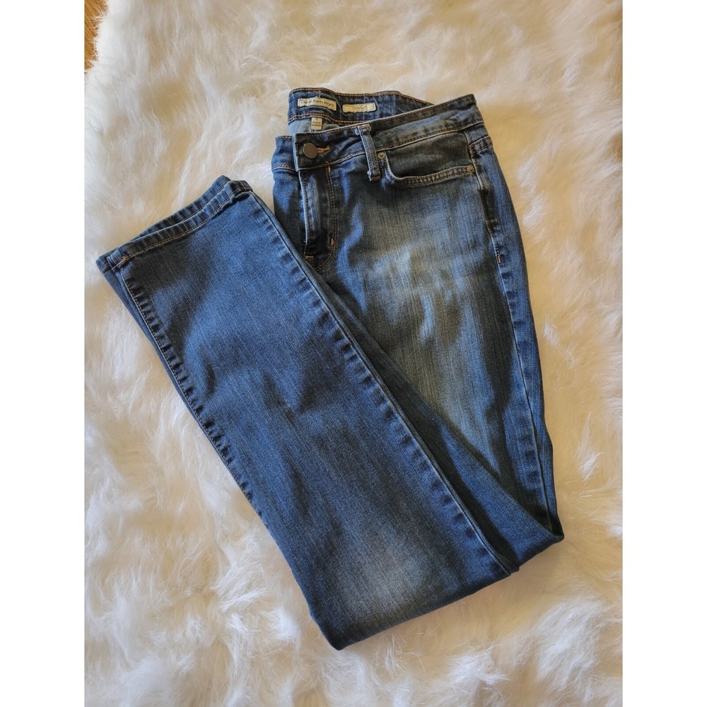 Calvin Klein Jeans Dark Light Wash Straight Leg High Women's Size 8 - B